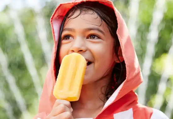 A child eating an ice lolly
