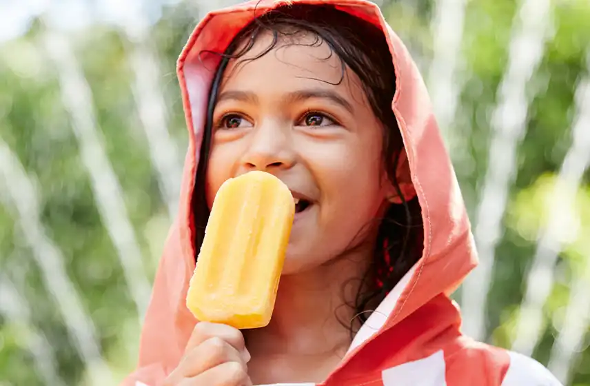 A child eating an ice lolly