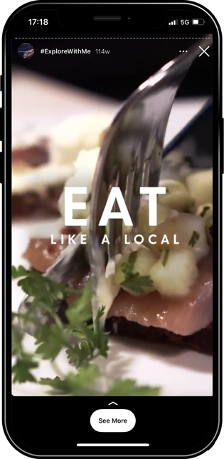Photo of fork in food on mobile mockup