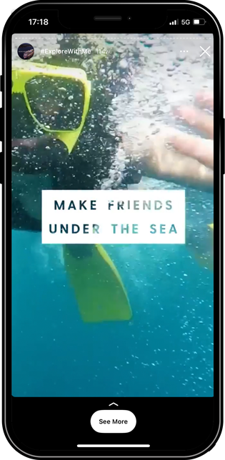 Photo of person snorkelling on phone mockup