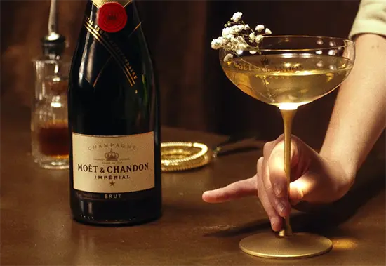 Glass of Moët & Chandon champagne