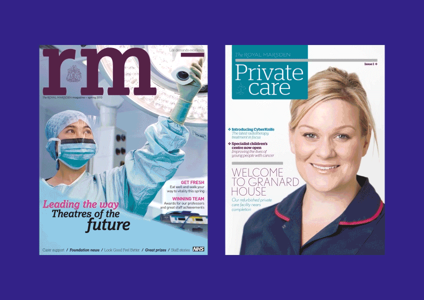 Animation of magazine covers created by Sunday for The Royal Marsden